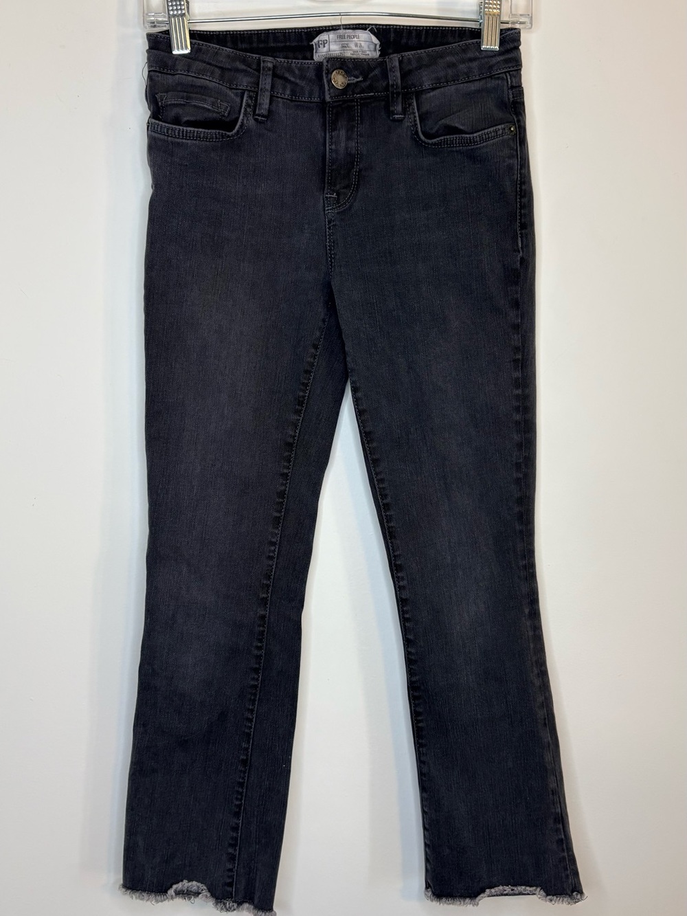 Free People Black Raw Hem Bootcut Jeans Size 26